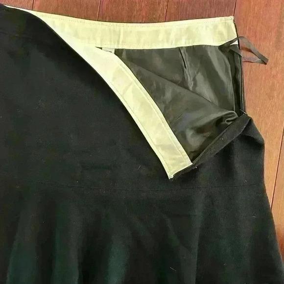 Gap Women’s Ruffle Wool Lined Mini Skirt Black Side Zip Size 12 - Picture 4 of 7